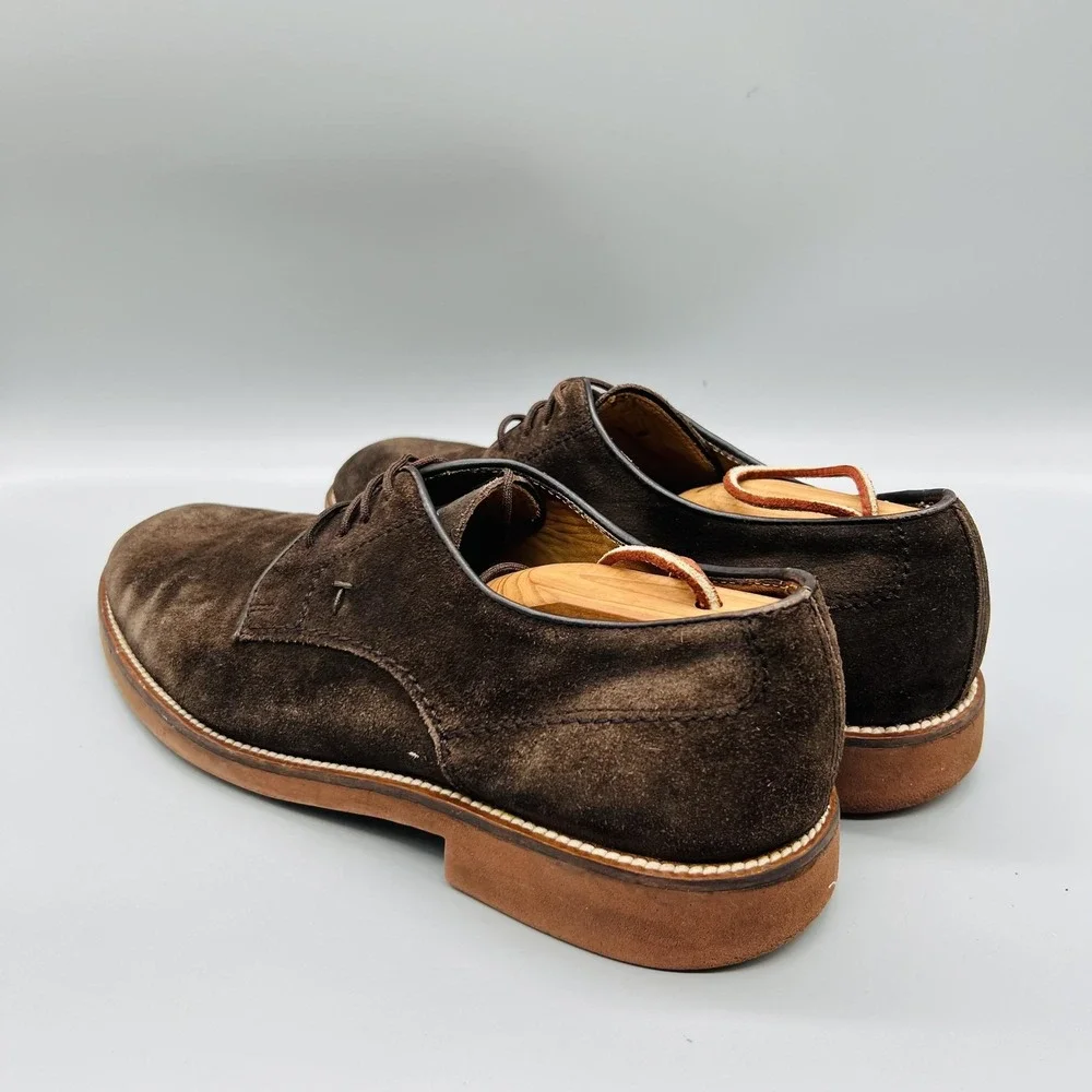 Tod's Derby Oxford Mens 9 Brown Suede Round Toe Casual Comfort Dress Shoes
